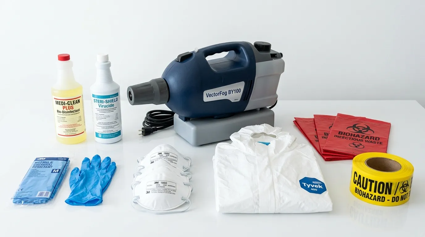 Professional biohazard remediation crew working in Bangor